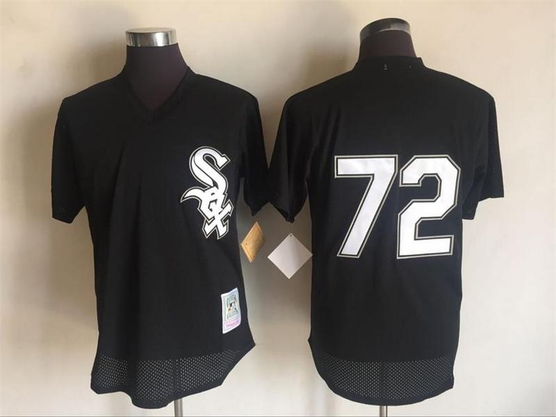 2017 MLB Chicago White Sox #72 Carlton Fisk Black Throwback Jerseys->chicago cubs->MLB Jersey